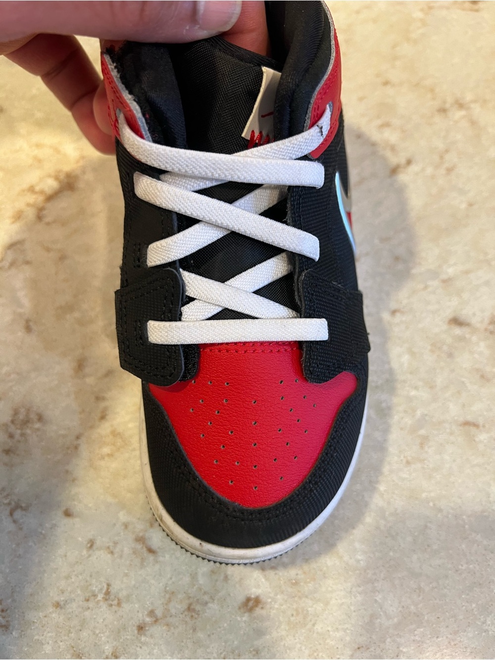 Air Jordan 1 Toddler Size 9.5 Mid RM EasyOn TD Black/Red/White - Picture 10 of 16